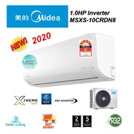 Midea (MSXS-10CRDN8) 1.0HP wall type air cond R32 Gas Inverter (New 2020)