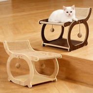 Wooden Double Layer Cat Bed Cat Lounge Chair Elevated Durable Sisal Cat Scratcher Chair