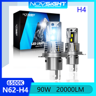 Novsight N62 9003 HB2 H4 Bóng đèn pha LED 6500K Màu trắng mát Ánh sáng LED cực sáng cho ô tô Đèn sươ