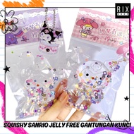 GANTUNGAN Rix Squishy Sanrio Jelly Blink Children's Toys Anti Stress Free Keychain