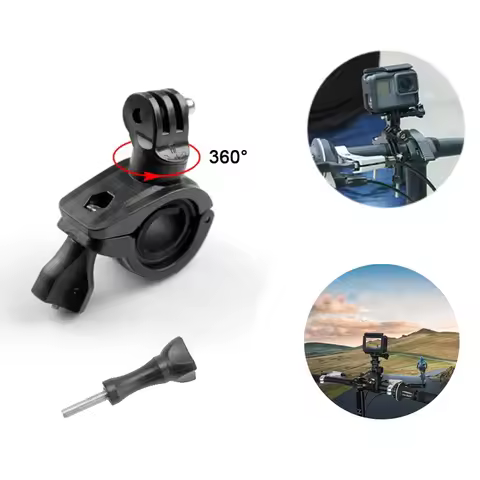 360° Rotatable Bike Handlebar Mount Clamp for GoPro DJI Action Insta360 Camera Bicycle Motorcycle Ho