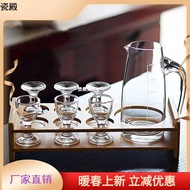 QM💎Cup Holder Set Household Lead-Free Glass Cup Liquor Cup Shot Glass Wine Glass Liquor Divider Wine Set YVKV