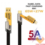 4in1 fast charging data cable 27W + 65W 4in1 charging cable 4in1 5A cable