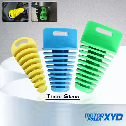Three Sizes 15-62mm Motorcycle Rubber Exhaust Pipe PVC Plug Muffler Wash Plug Pipe Protector Motocro