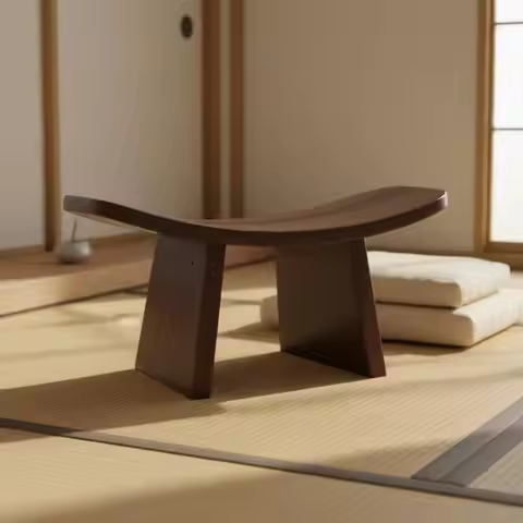 Wooden Seiza Bench All-Natural Materials Ergonomic Meditation Bench Wooden Seiza Stool Lightweight E