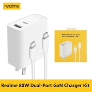 Realme 80W GaN Dual Port Charger Set SuperVOOC Fast Charge Multi-Device Compatible