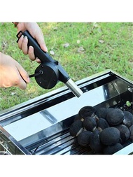 1入組便攜手動操作鼓風機適用於燒烤,野營,和火製作-高效和便於使用配件