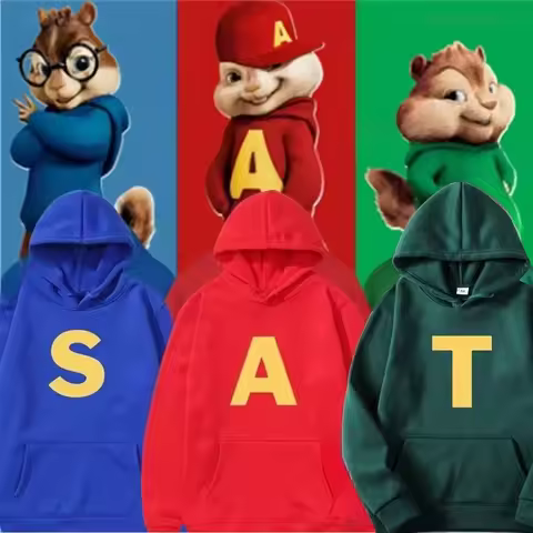 Alvin and The Chipmunks_ The Squeakquel's Pullover Woman Manfashion Drop Shoulder Sweatshirt Is Avai