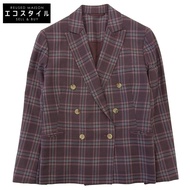 เสื้อแจ็กเก็ตทรงกระดุมสองแถวลายตาร์ตันแบรนด์ Strasburgo Holland & Sherry มือสอง ไซส์ 40 สภาพดีเยี่ยม