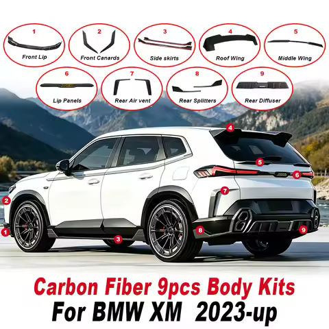 9 Sets Body kits Front Lip Spoiler Side Skirts rear Spoiler For BMW XM 2023-up Carbon Fiber