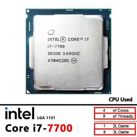 Used Intel Core i7-7700 i7 7700 3.6 GHz Quad-Core Eight-Thread CPU 8M 65W LGA 1151
