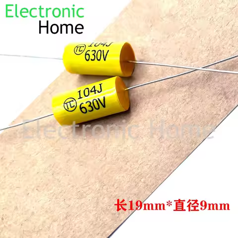 10PCS/LOT CBB MKP 0.1uf 104 100nf 630v 2J axial audio through coupling infinite film capacitor 630v1