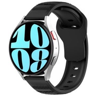 全城熱賣 - 適用於三星 Galaxy Watch 6 / 6 Classic 麻點紋反扣硅膠錶帶（黑色）