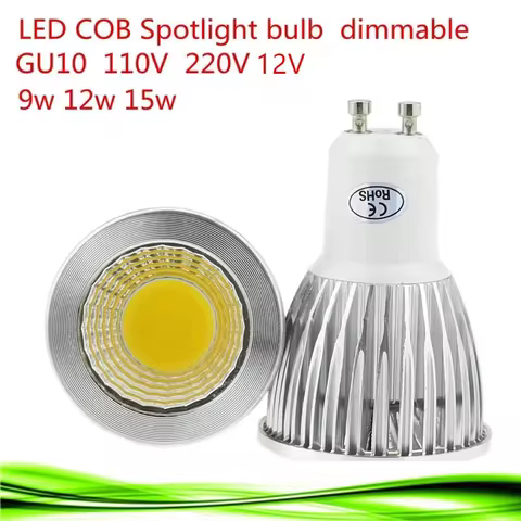 Super Bright GU10 Dimmable Light 110V 220V 12V Warm / Pure / Cool White 9W 12W 15W GU10 COB LED Down