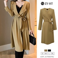 ZYHT(ล้างสต๊อก ใช้คูปอง299บาทขึ้นไป)เสื้อโค้ทผู้หญิง เสื้อโค้ทสีดํา เสื้อโค้ทสีกากี midi เสื้อโค้ท เ