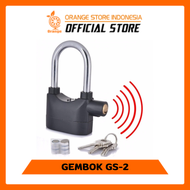 ORANGE Gembok Alarm Suara Anti Maling Long - Gembok Ring Panjang Alarm - Gembok Suara Alarm Murah