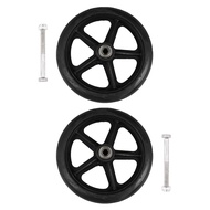 2 Pcs Manual Wheelchair Wheelchairs Replacement Tires Solid Front Rubber Alloy