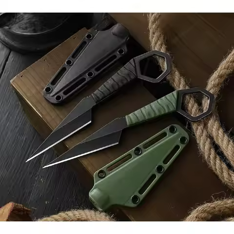 New Outdoor mini necklace hanging neck knife, EDC portable knife, multi-functional straight knife, s