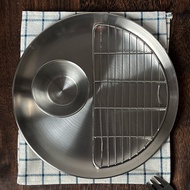 Korean Ins Fried Chicken Plate Stainless Steel Tray With Drain Rack Fried Food Snack Plate French Fr