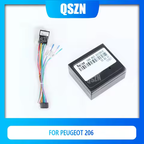 QSZN 2 Din Canbus Box Decoder PSA-XB-08/G-PSA-RZ-66 For Peugeot 206 Power Harness Wiring Cables Car 