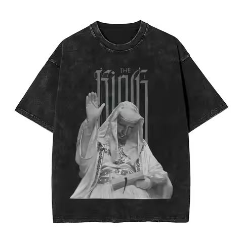 Harajuku Washed Shirt King Baldwin Baldwin IV of Jerusalem Retro T Shirt Oversize Streetwear Short S