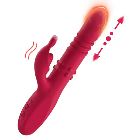 Telescopic Rabbit Vibrator Rotating Massage Vaginal Clitoris Vibration Stimulator G-spot Orgasm Mast