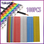 100buah Label Kabel Cable Markers Colourful Number Tag Untuk Kabel 2.5mm