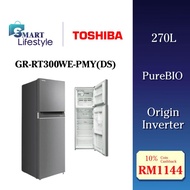 《Save 4.0》Toshiba 5 Star 2 Doors Refrigerator (270L) GR-RT300WE-PMY(DS)