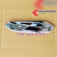 Cover Tutup Knalpot Honda Beat Chrome Bahan Besi anti pecah ( stainless ) tutup knalpot beat karbu beat fi  beat street spacy  Scoopy