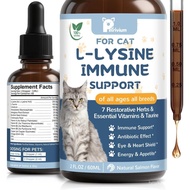 L-Lysine Supplement for Cats - Vitamins & Taurine for Immune Support & Allergy Relief - Lysine for R