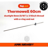 Thermowell (8mm(5/16') OD) 60cm duotight 8mm (5/16') x 1/4inch thread with o-ring and nut KL14649 Fo