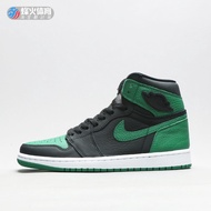 Beacon Air Jordan 1 AJ1 Black Green Toe High-Top Basketball Shoes 555088 575441-030