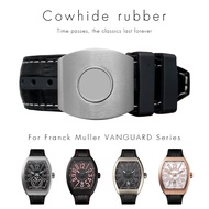 28mm High Quality Cowhide Silicone Watch Strap Nylon Rubber Folding Buckle Watch Bands for Franck Muller for Men Bracelet