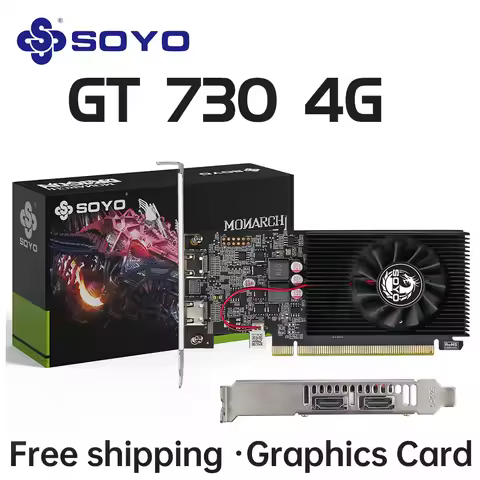 SOYO Graphics Cards NVIDIA GT730 4G GDDR3 128bit Video Card HDMI*2 For Desktop Gaming Computer Compo