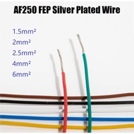 AF250 FEP Silver Plated Wire 1.5mm² ~6mm²  High Temperature DIY FEP Electronic Signal Copper Cable