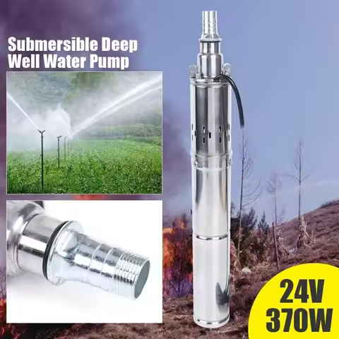 24V 370W Solar Water Pump,DC/Solar Powered Water Pump,65m Max Lift 1.8m³/h Flow, for Agricultural Ir
