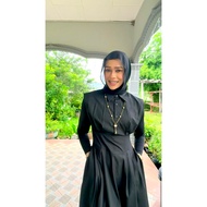 AYSHA ALAM HOODIE SHAWL BARU PREMIUM BARU Hoodie Shawl Curve in Black
