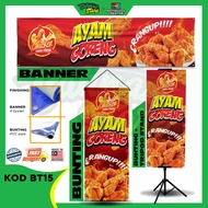 Bunting Ayam goreng rangup Banner produk / perkhidmatan anda  High quality printing - BT 15