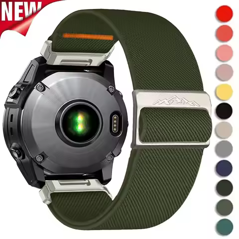26/22mm Elastic Nylon Loop Strap For Garmin Fenix 8 E 5 5X 6X 6 7 7X Pro/TACTIX/Mk2 Mk2i G1/Enduro 2