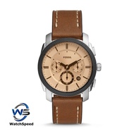 Fossil FS5620 Quartz Machine Chronograph Analog Silver Tone Stainless Steel Case Leather Men's Watch
