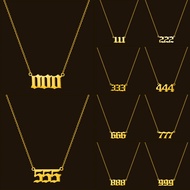 New 111 222 333 444 555 777 888 999 666 Devil Necklace Stainless Steel Angel Number Necklaces Pendan