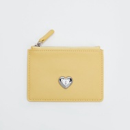 Tagi. Cream Bulging Love Card Holder ที่ใส่บัตรสีครีมทรงปุ๊กปิ๊กลายหัวใจ Classic Black Leather Card 