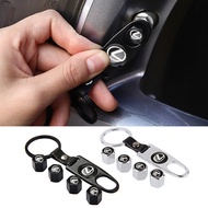 4PCS Alloy Car Tire Valve Stem Caps Wheel Covers Wrench Keychain For Lexus RX300 NX300h Nx200t