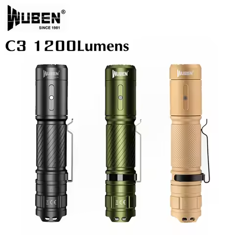 WUBEN C3 Portable Outdoor Flashlight 1200Lumens Type-C Rechargeable EDC Waterproof Troch With 18650 