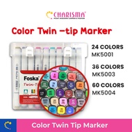Charisma Color Twin Tip Marker - Foska Color Twin Tip Marker Set