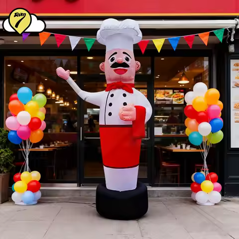 Inflatable Tube Guy Fast Food Restaurant Decoration Chef Balloon Outdoor Advertising Air Dancer Sky 