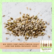 Organic mix seeds 100gr - Sunflower seeds+pumpkin seeds - mixed seeds mix seed kuaci