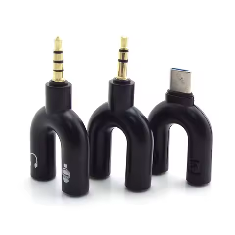 3.5mm Jack Microphone Converter Audio Adapter Headset Headphone Mic Type C Splitter For Game PC Lapt