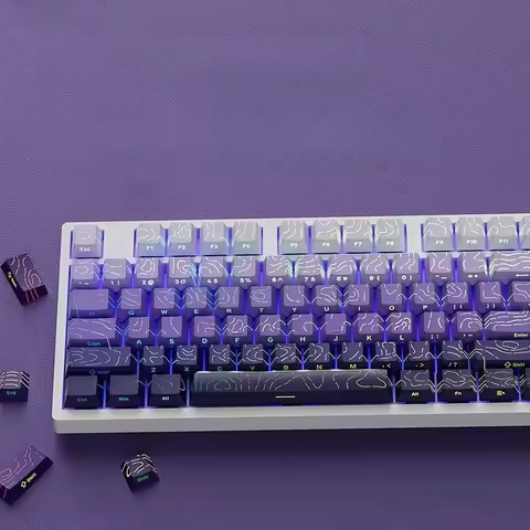 2026 Line Gradient Side Shine Through Keycaps Cherry Profile PBT Custom Keycaps for 60% 65% 75% 96% 