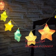 裂紋星星LED燈串 2米10燈星星燈  五角星 派對佈置 聖誕裝飾 北歐房間裝飾